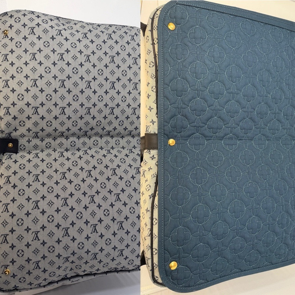 Louis Vuitton Blue Monogram Mini Lin Sac Maman 2003 Messenger Diaper Bag - Picture 8 of 17